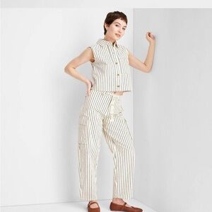 New with Tags Size 0 Mid-Rise Barrel Leg Jeans Future Collective Black Ankle 0